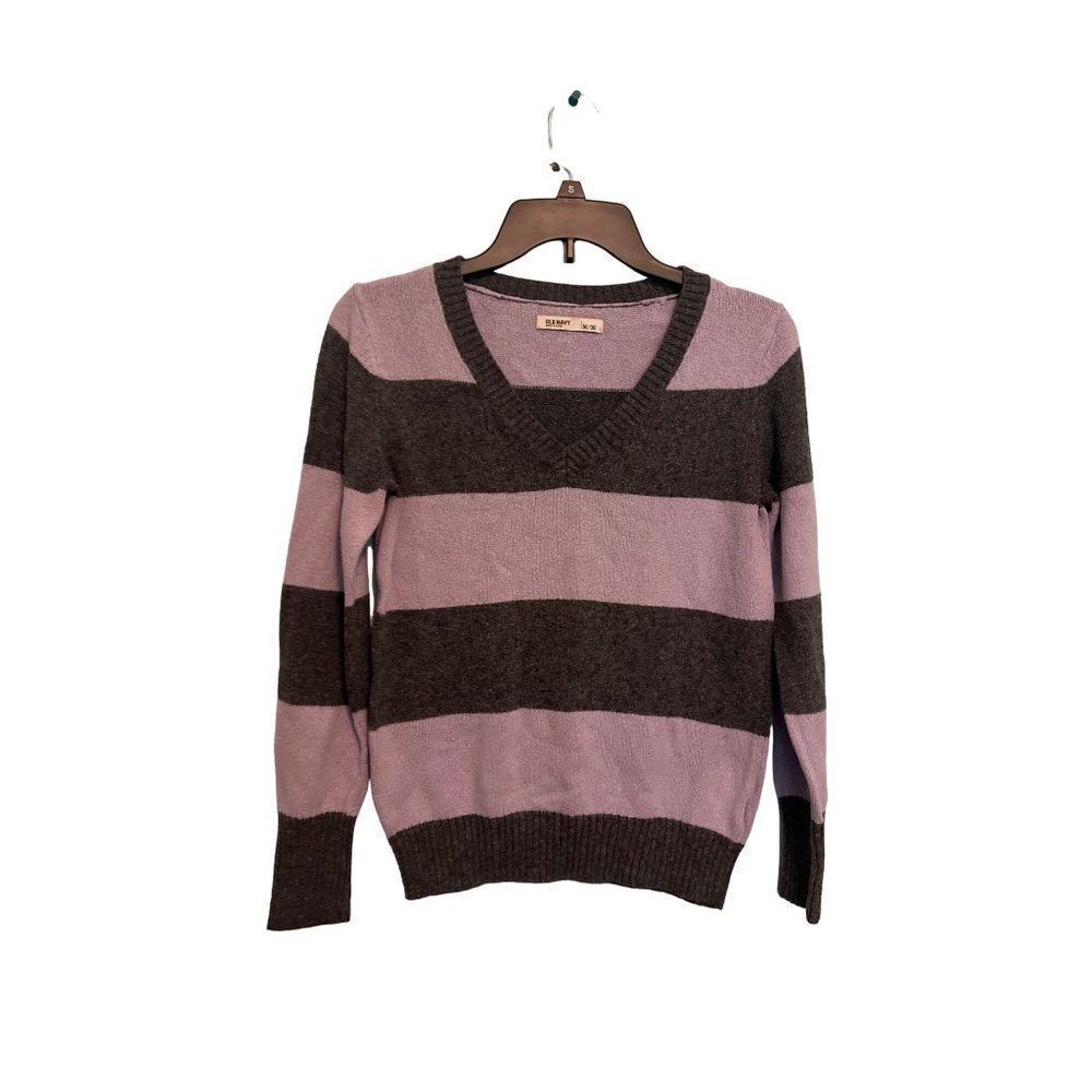 Old‎ navy stripped long sleeve sweater top size medium